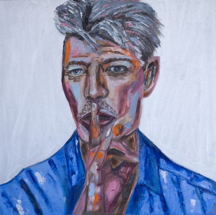 「David Bowie pop art…」というタイトルの絵画 Alina Odwyerによって, オリジナルのアートワーク, オイル