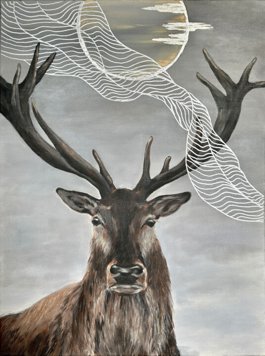 Deer is Gorgeus 绘画, 31.5x23.6 in