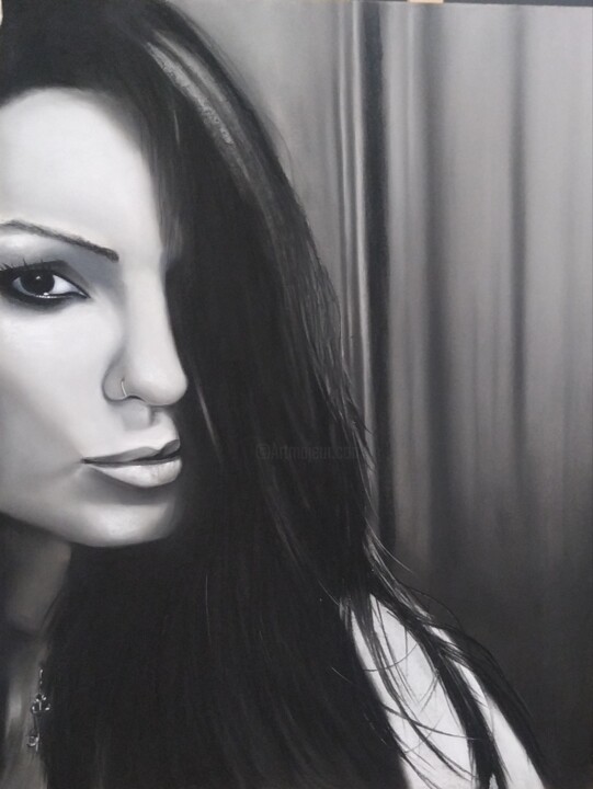 Ζωγραφική με τίτλο "Davinia" από Donabatar, Αυθεντικά έργα τέχνης, Παστέλ