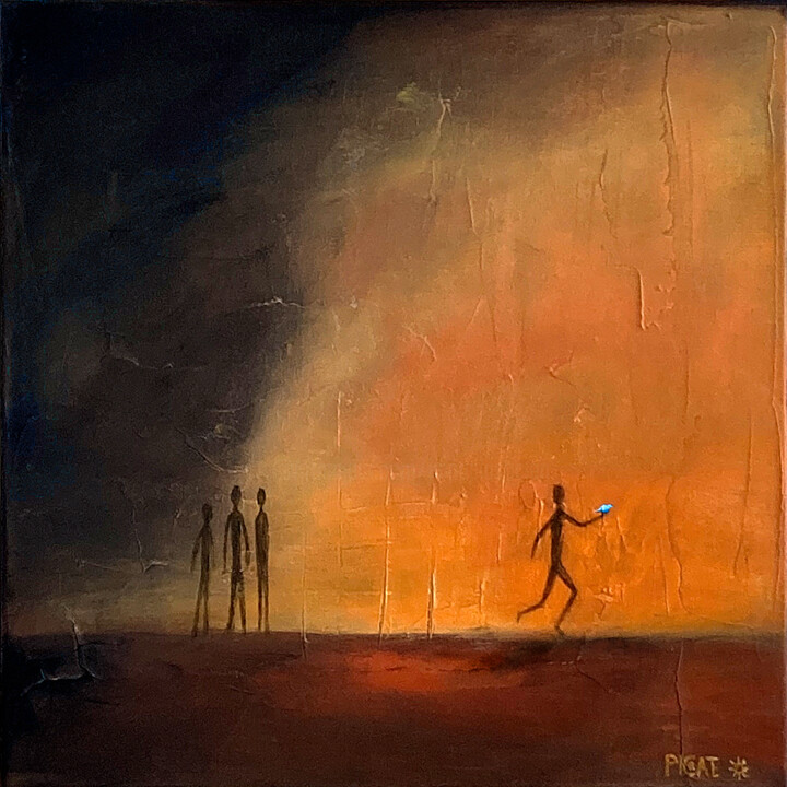 Faire Confiance à son Instinct 绘画, 15.8x15.8 in