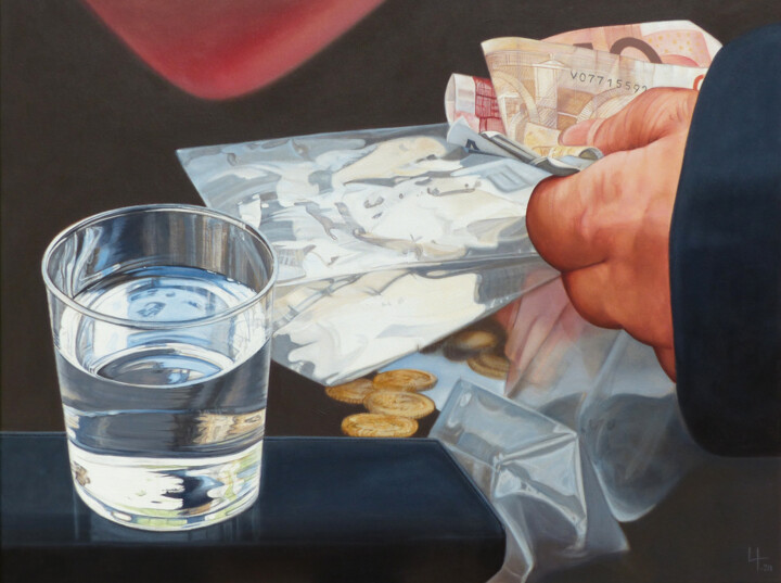 Liquidités , série Biotope O 绘画, 27.6x35.4 in