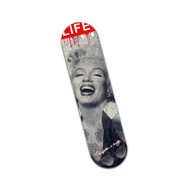 Skateboard Marylin 数字艺术, 31.5x7.9 in