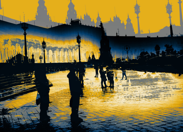 Arts numériques intitulée "Plaza España de Sev…" par Alfonso García, Œuvre d'art originale, Photographie numérique
