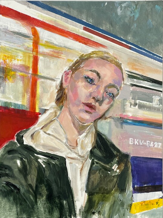 Schilderij getiteld "On my way" door Andy Fung, Origineel Kunstwerk, Acryl