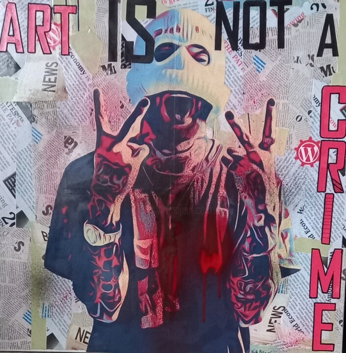 ART IS NOT A CRIME 2 拼贴, 31.5x31.5 in