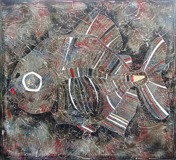 Objekt №2. SERRASALMUS (3) 绘画, 39.4x43.3 in