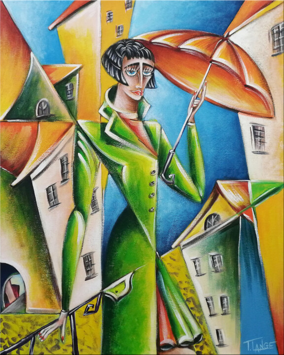 Woman Chillout #M212 绘画, 19.7x15.8 in