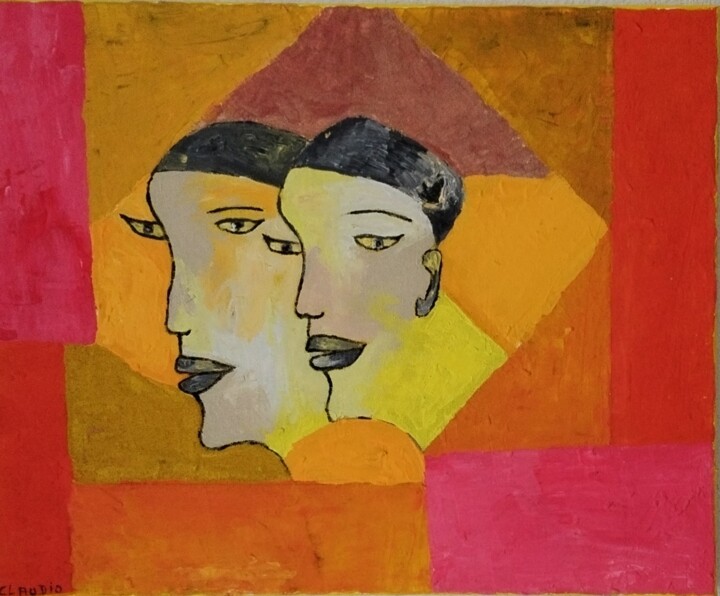 Peinture intitulée "Miroir" par Claudie Savelli (CLAUDIE-SAVELLI-CLAUDIA), Œuvre d'art originale, Acrylique Monté sur Châssi…