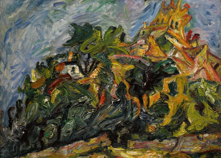 绘画 标题为“Vue de Céret” 由Chaïm Soutine, 原创艺术品, 油