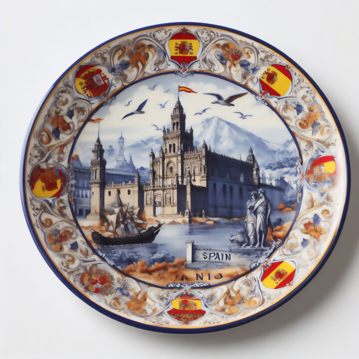 "ESPAÑA" başlıklı Dijital Sanat Josep Domènech tarafından, Orijinal sanat, AI tarafından oluşturulan görüntü Karton üzerine…