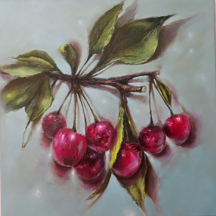 Cherries 绘画, 15.8x15.8 in