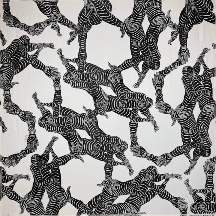 Gravures & estampes intitulée "He, She, They, Them…" par Michael E. Voss, Œuvre d'art originale, Linogravures