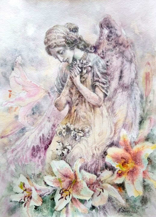 Angel of Spring. 绘画, 16.5x11.8 in