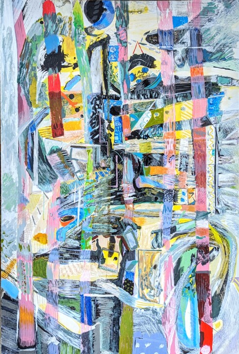 "acrylique sur carto…" başlıklı Tablo Frédéric Vauge tarafından, Orijinal sanat, Akrilik Ahşap panel üzerine monte edilmiş