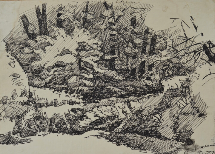 Ukraine. Lviv. Striysky Park Drawing, 11.7x16.5 in