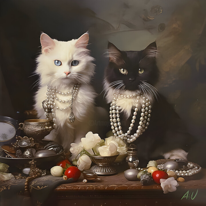 'Tabata and her sister' 绘画, 11.8x11.8 in