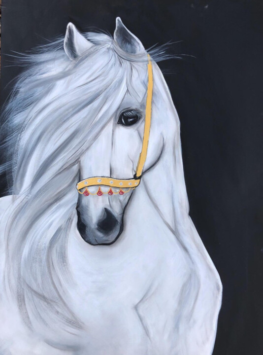 White Horse 绘画, 27.6x23.6 in