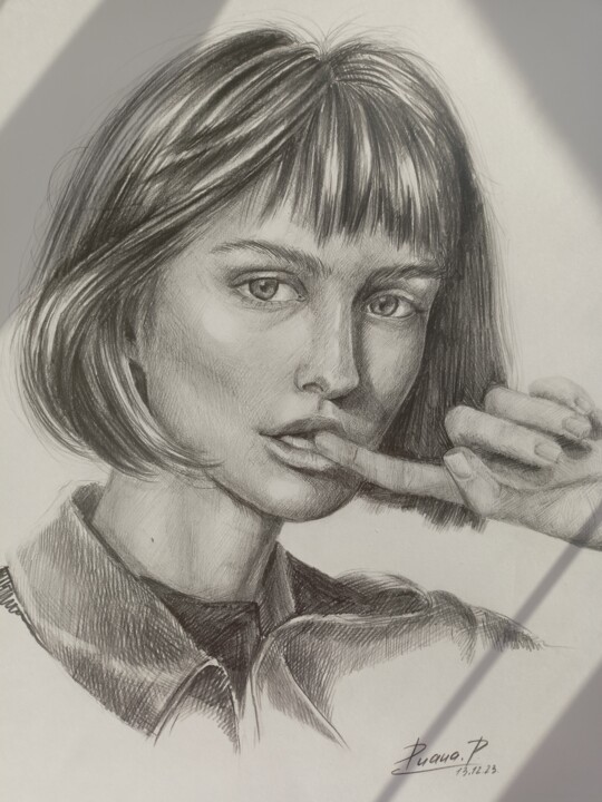 Рисунок под названием "Women" - Diana Rovner, Подлинное произведение искусства, Карандаш