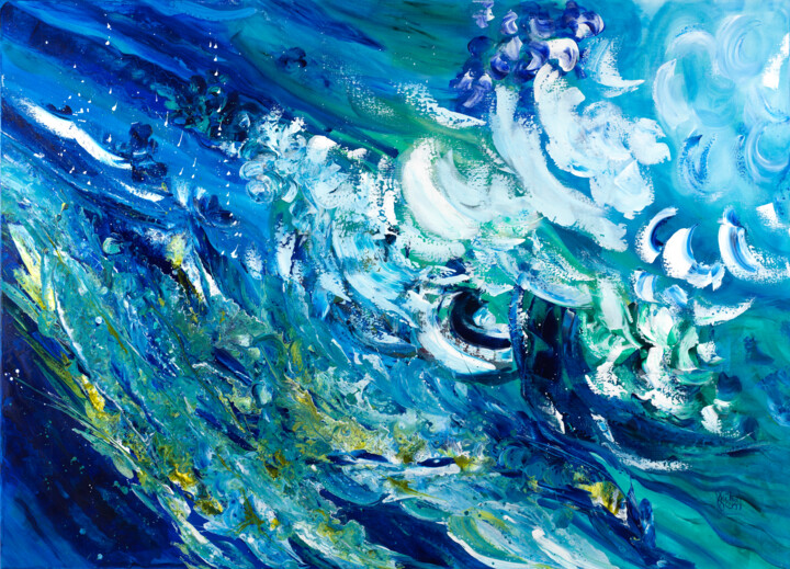 Eclats d'écume 121 绘画, 51.2x70.9 in