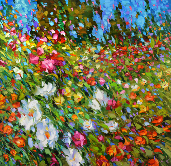 Flowery meadow 绘画, 53.9x53.9 in