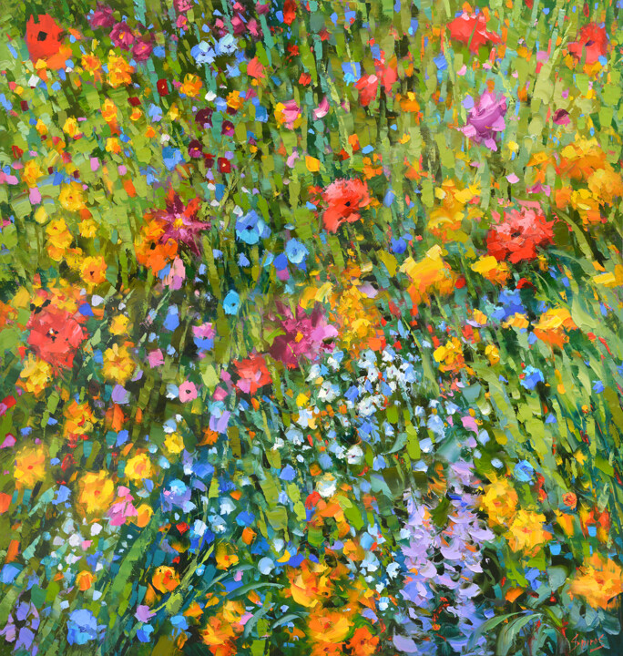 Flowery meadow 3 绘画, 39.4x37.4 in