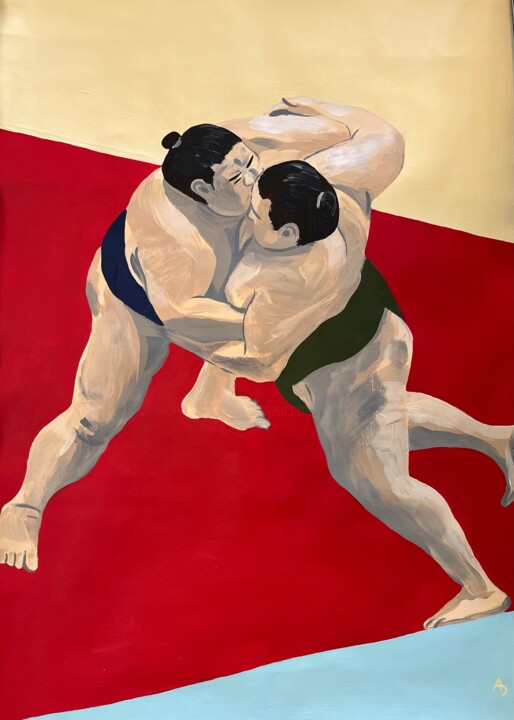 Sumos XVII 绘画, 23.8x17.6 in