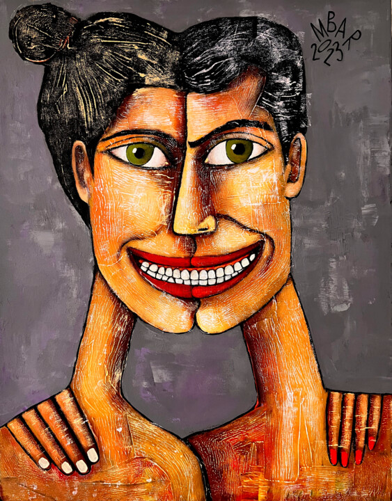 Laugh at the same jokes 绘画, 28.4x22.1 in