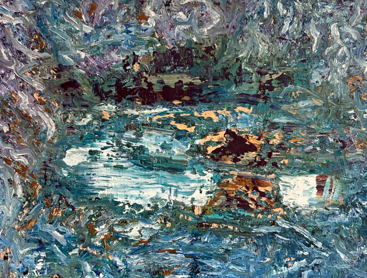 Emerald blue 绘画, 23.6x31.5 in