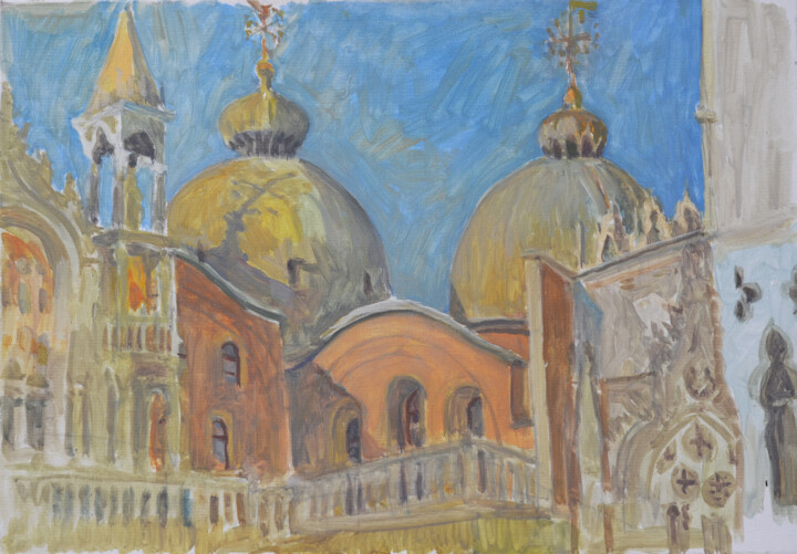 Basilica di San Marco. Venice. Italy 绘画, 13.8x19.7 in