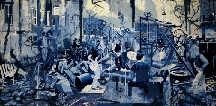 The Rivington School. Pittura, 24x48 in