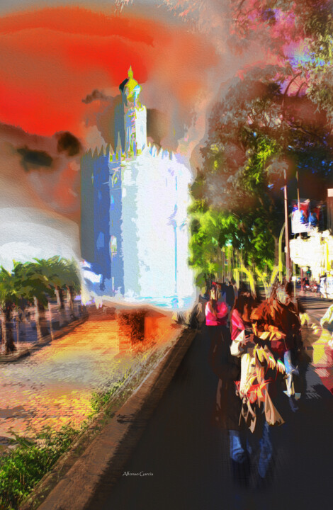 Torre del Oro Sevilla 数字艺术