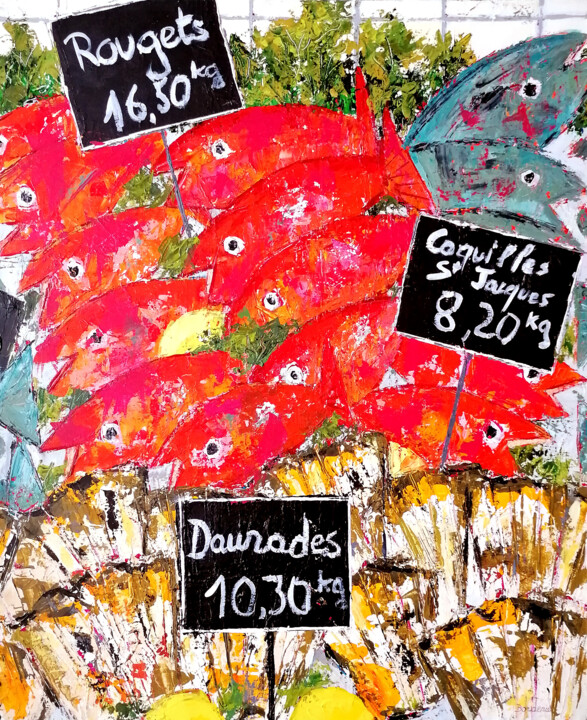 L'étal de poissons 2 绘画, 28.7x23.6 in