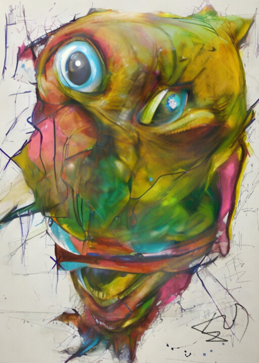 Painting titled "Render" by Aleksandr Shepelev, Original Artwork, Marker