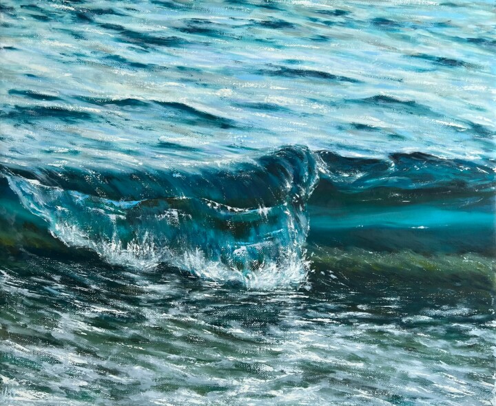 Pittura intitolato "Expecting rain" da Valeria Ocean, Opera d'arte originale, Olio Montato su Telaio per barella in legno
