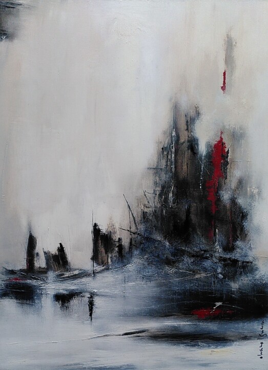 Painting titled "st-125" by Eliane L. Guerin, Original Artwork, Oil Mounted on Wood Stretcher frame