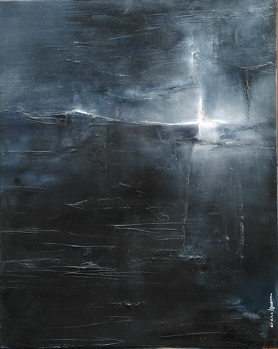 Painting titled "st-102" by Eliane L. Guerin, Original Artwork, Oil Mounted on Wood Stretcher frame