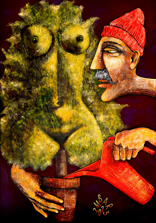 Love nature, motherfuckers! 绘画, 39.4x27.6 in