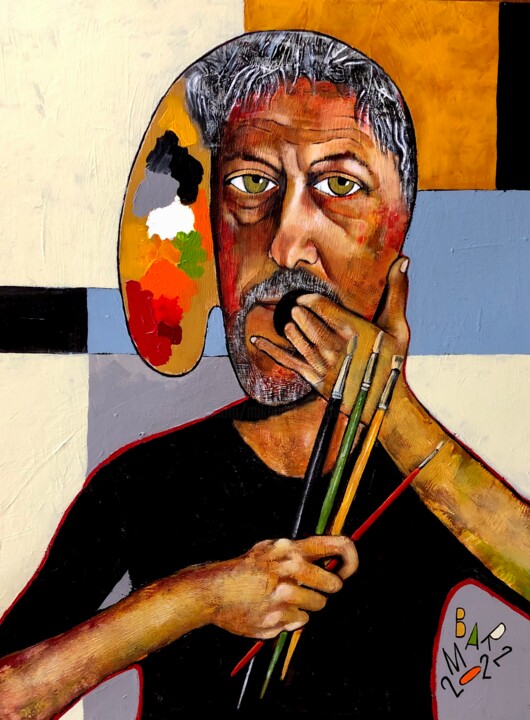 Portrait of the artist 绘画, 31.5x23.6 in