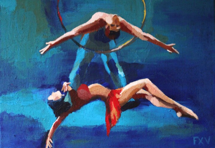 Acrobates 绘画, 19.7x27.6 in