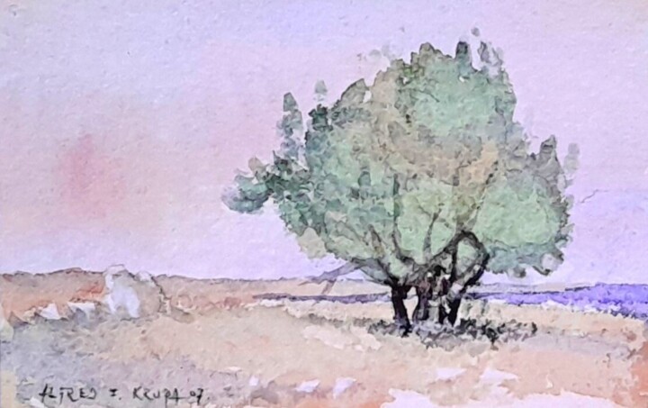 Noon at the Adriatic Coast Printmaking, 4.3x7.1 in