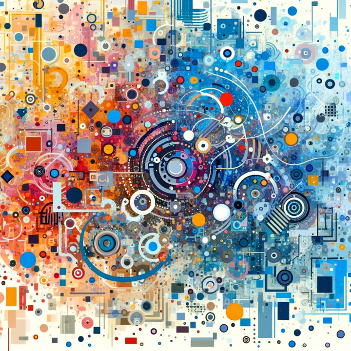 Le chaos 数字艺术, 27.6x27.6 in