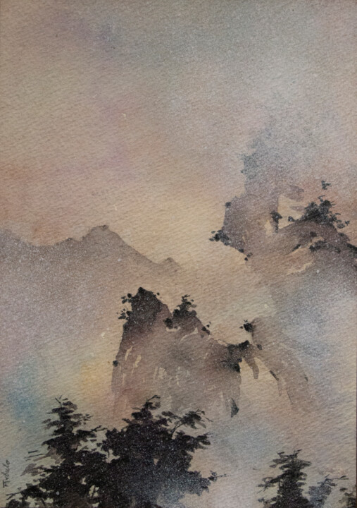 Pintura titulada "FOG III" por Iñaki Martinez De Arbulo, Obra de arte original, Acuarela