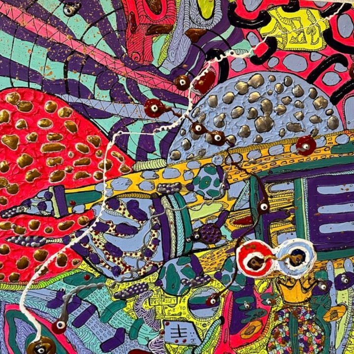 「Horizons of new wor…」というタイトルの絵画 Nina Rassenによって, オリジナルのアートワーク, アクリル