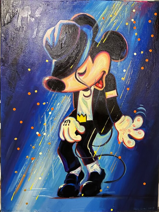 Mickey Mouse as Michael Jackson 绘画, 31.5x23.6 in