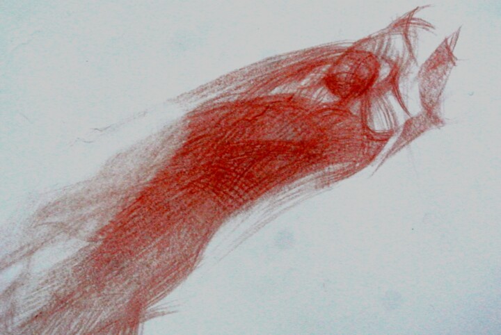Joyful mermaid in headphones. 图画, 8.7x13.8 in