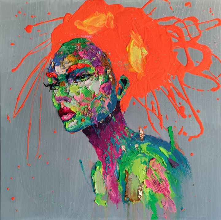 Orange sensual 绘画, 23.6x23.6 in