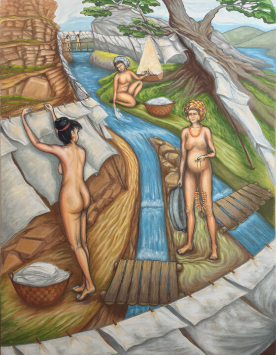 The Queen of laundresses 绘画, 35.4x27.6 in