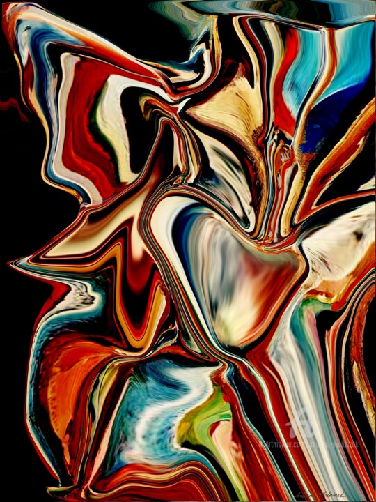 Digital Arts titled "Love is all you need" by Andrew Walaszek, Original Artwork, Digital Painting Mounted on Wood Stretcher…