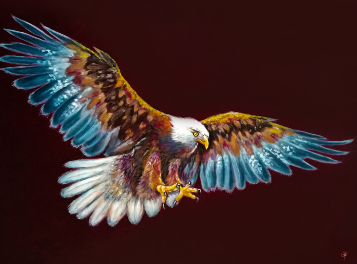 Bald Eagle #2 - Focus on your goal 绘画, 23.6x31.5 in