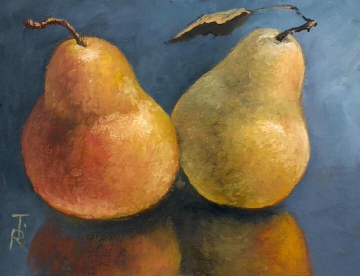 Sweet pear aroma. Fruit Still life Realistic 绘画, 7.1x9.5 in
